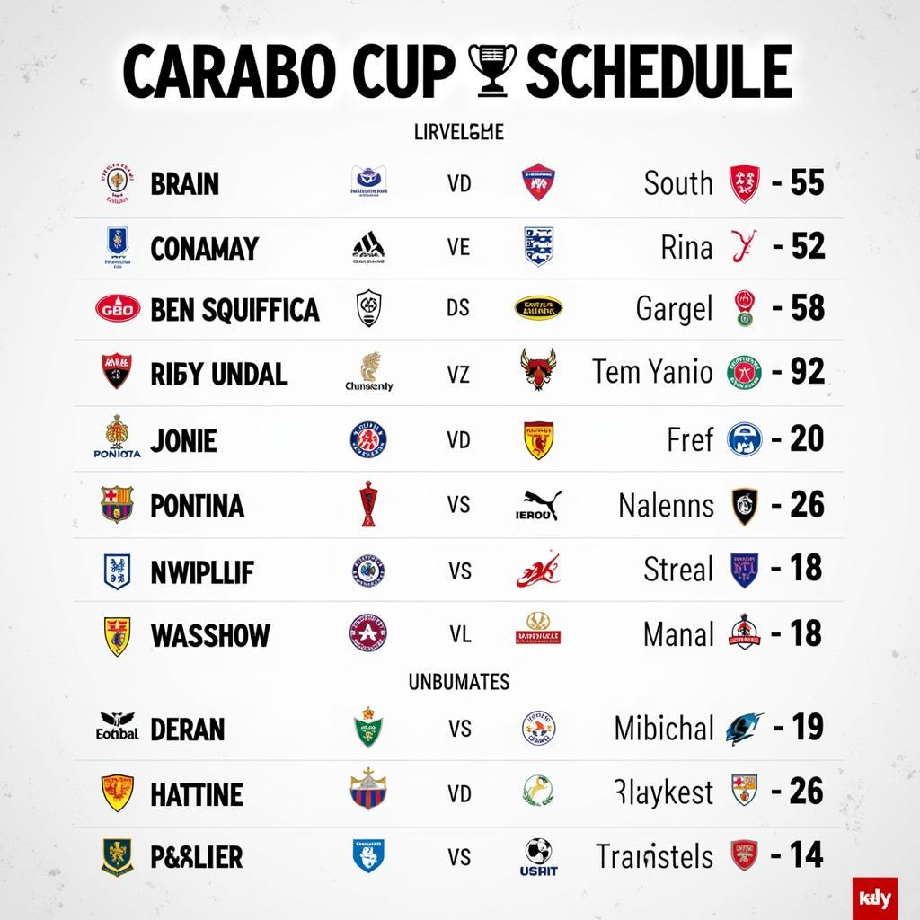 Lịch Thi Đấu Carabao Cup Mới Nhất