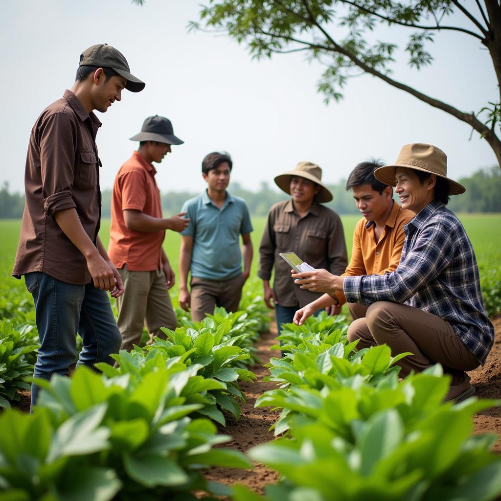 Nông dân tham gia CLB Hội Nông Dân Sáng Xanh Sạch Đẹp trao đổi kinh nghiệm