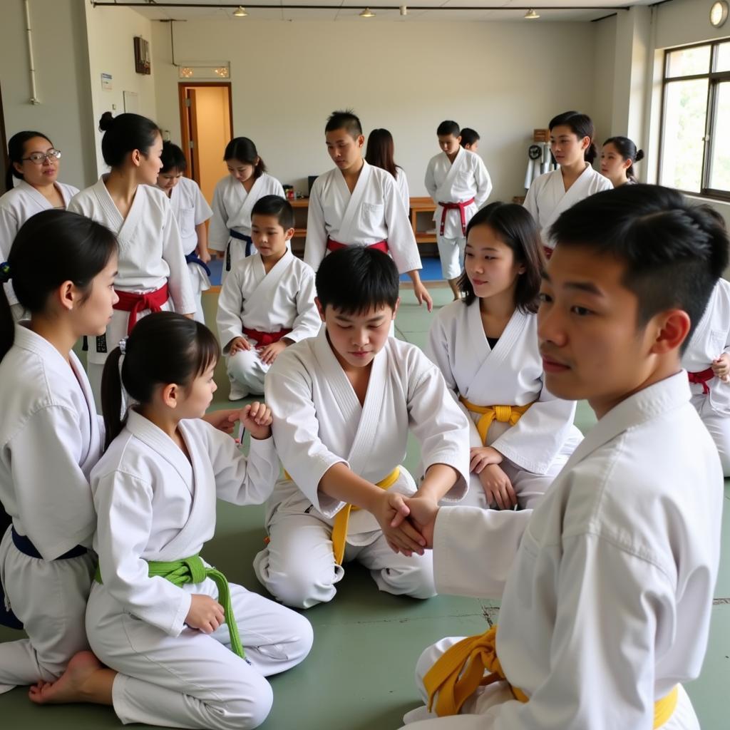 Lớp học Aikido Cống Quỳnh với huấn luyện viên giàu kinh nghiệm và học viên nhiệt huyết.