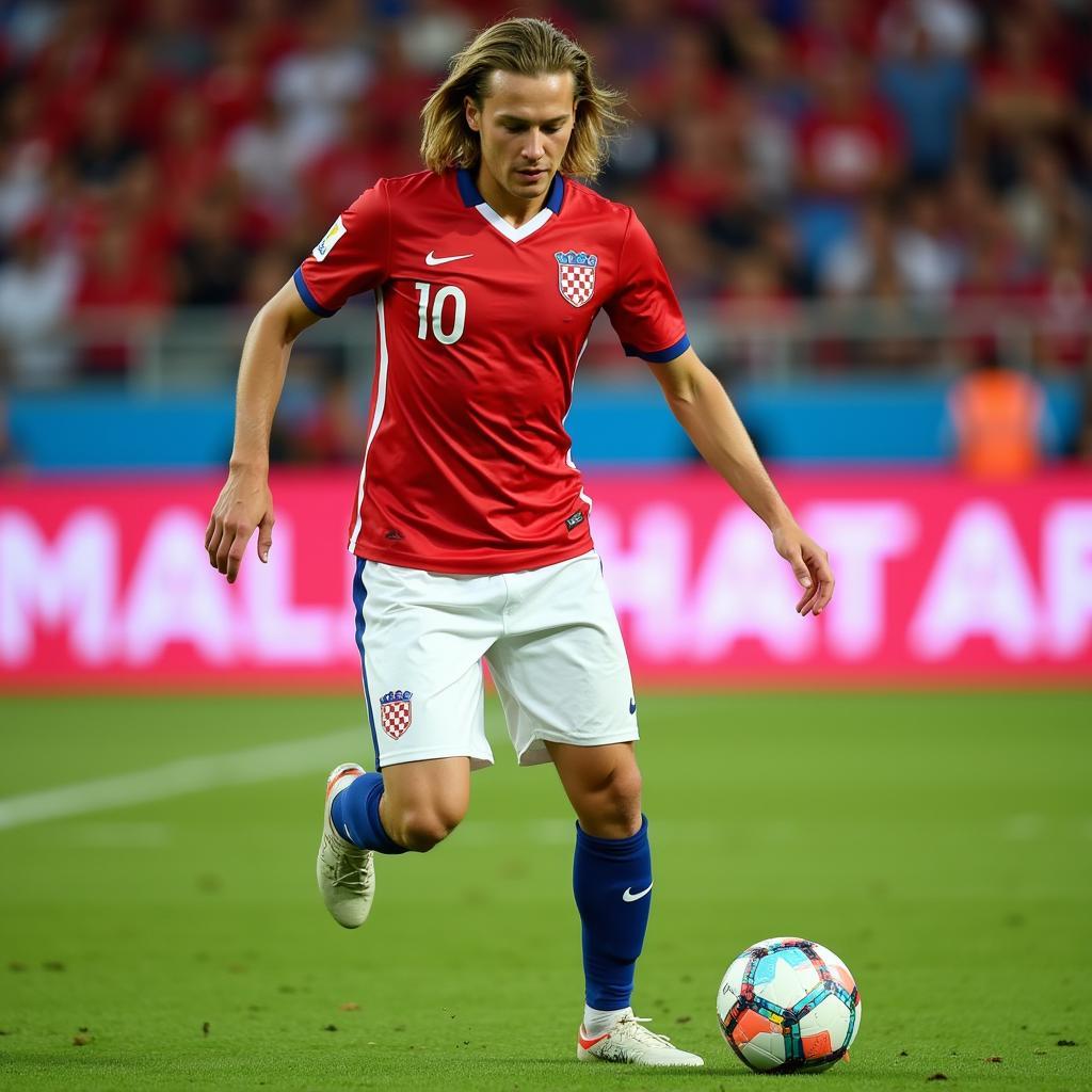 Luka Modrić leads Croatia during the 2018 FIFA World Cup.