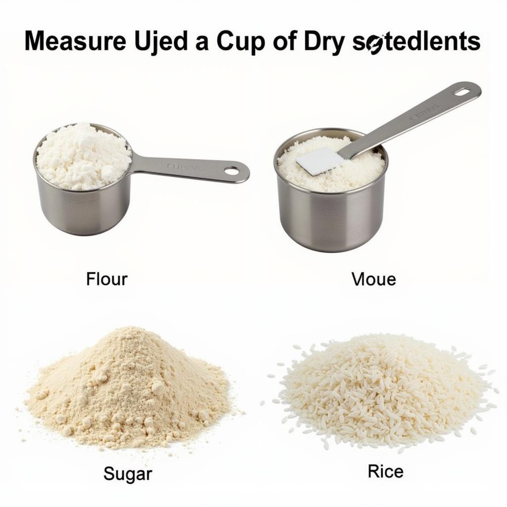 Measuring one cup in cooking