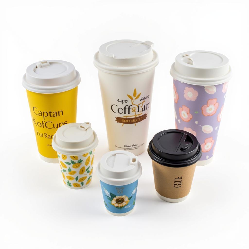 Paper hot drink cups with lids