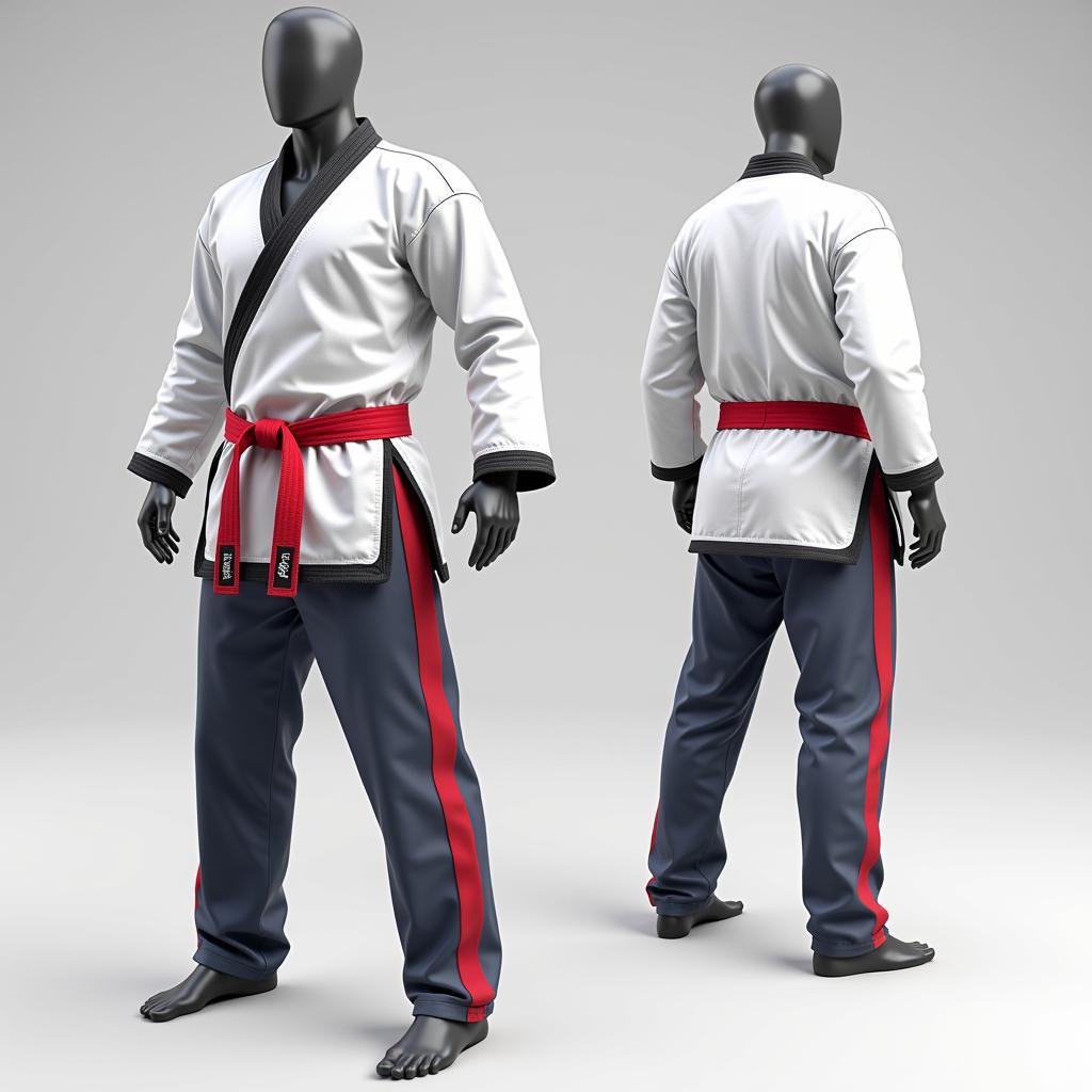 Mẫu áo CLB Taekwondo hiện đại với thiết kế năng động, thoải mái vận động