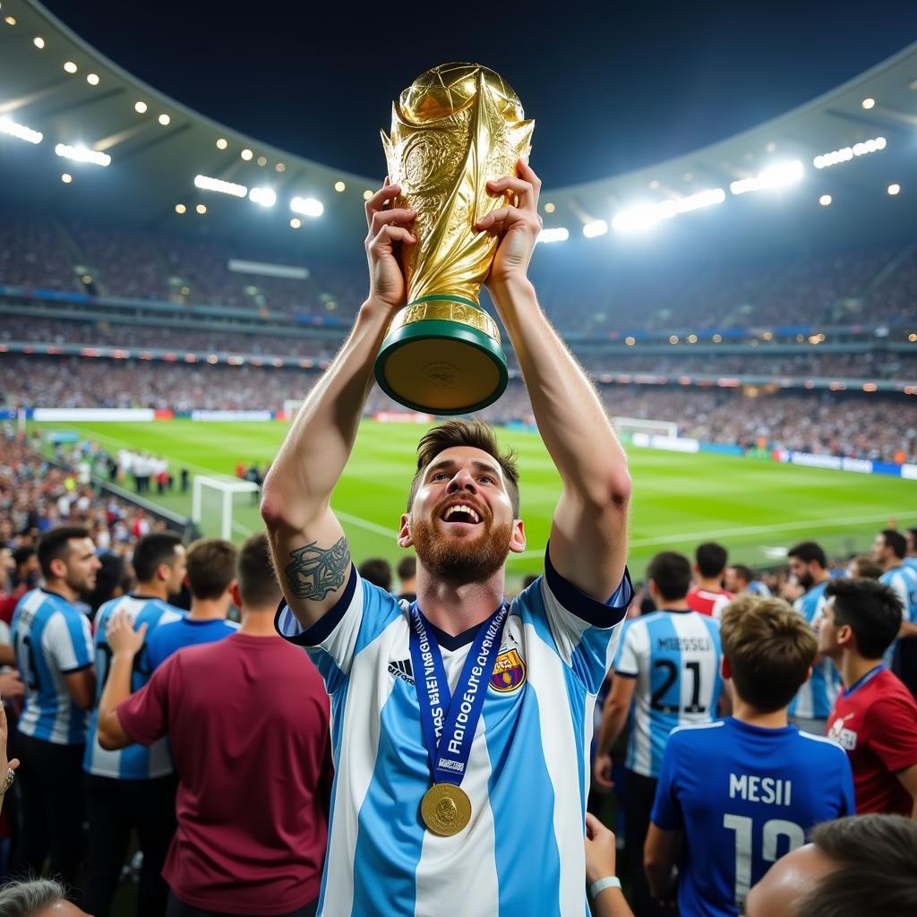 Messi nâng cúp vàng World Cup 2022