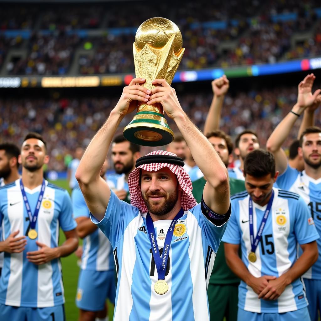 Messi nâng cúp vô địch World Cup 2022