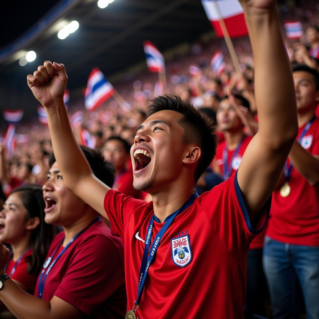 Người hâm mộ Thái Lan cổ vũ đội tuyển tại vòng loại World Cup