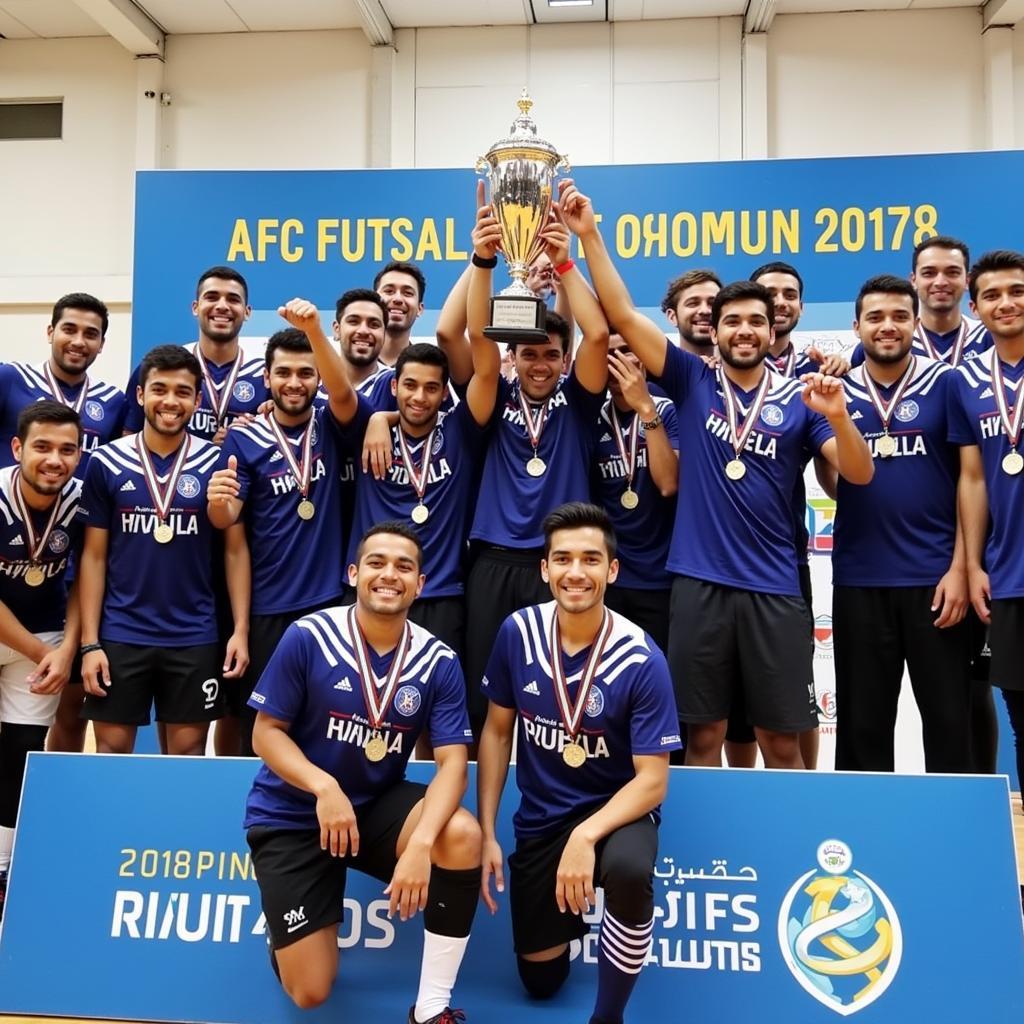 Nhà vô địch Futsal CLB Châu Á 2018 nâng cao chiếc cúp danh giá