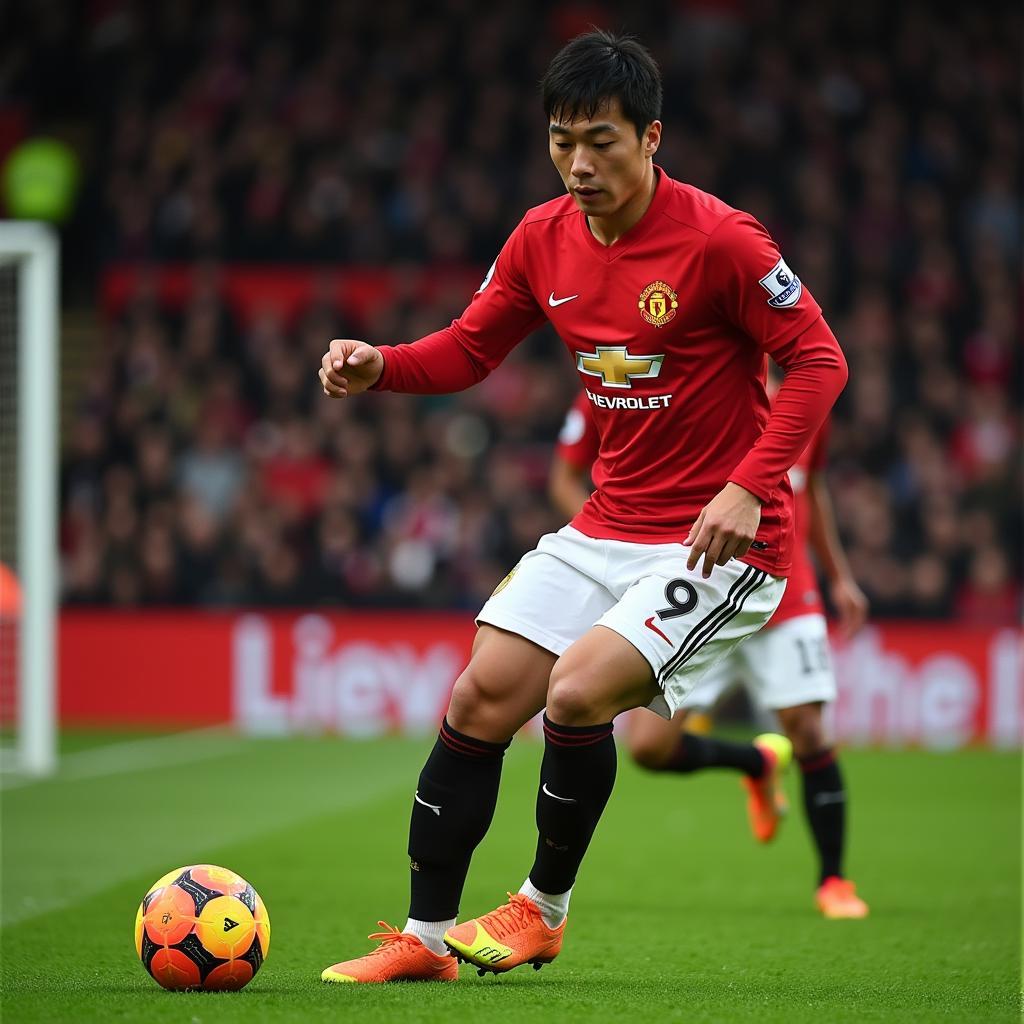 Park Ji Sung trong màu áo Manchester United