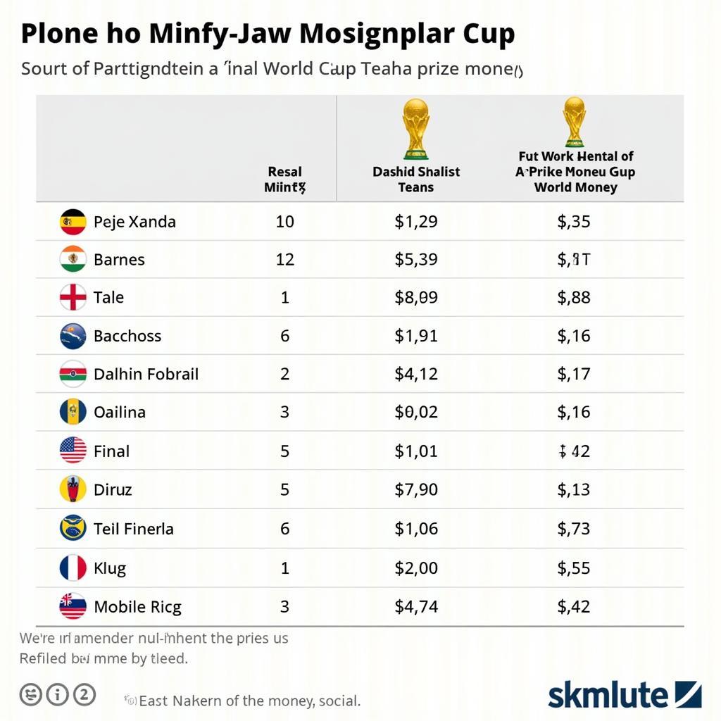 Breakdown of prize money distribution for World Cup 2018