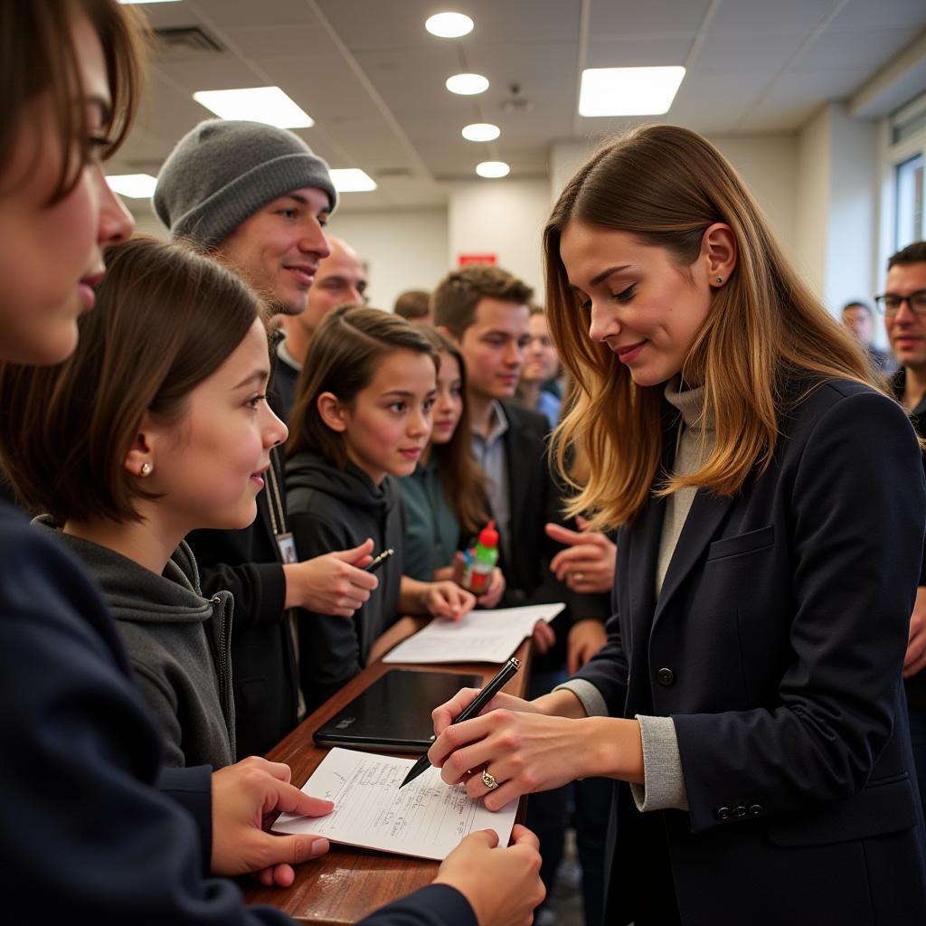 Polina Kosvita giao lưu với người hâm mộ.