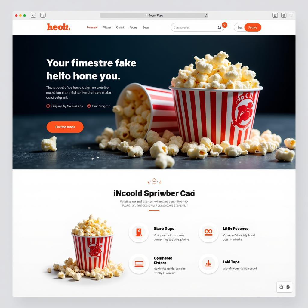 Popcorn cup PNG được sử dụng trong thiết kế website