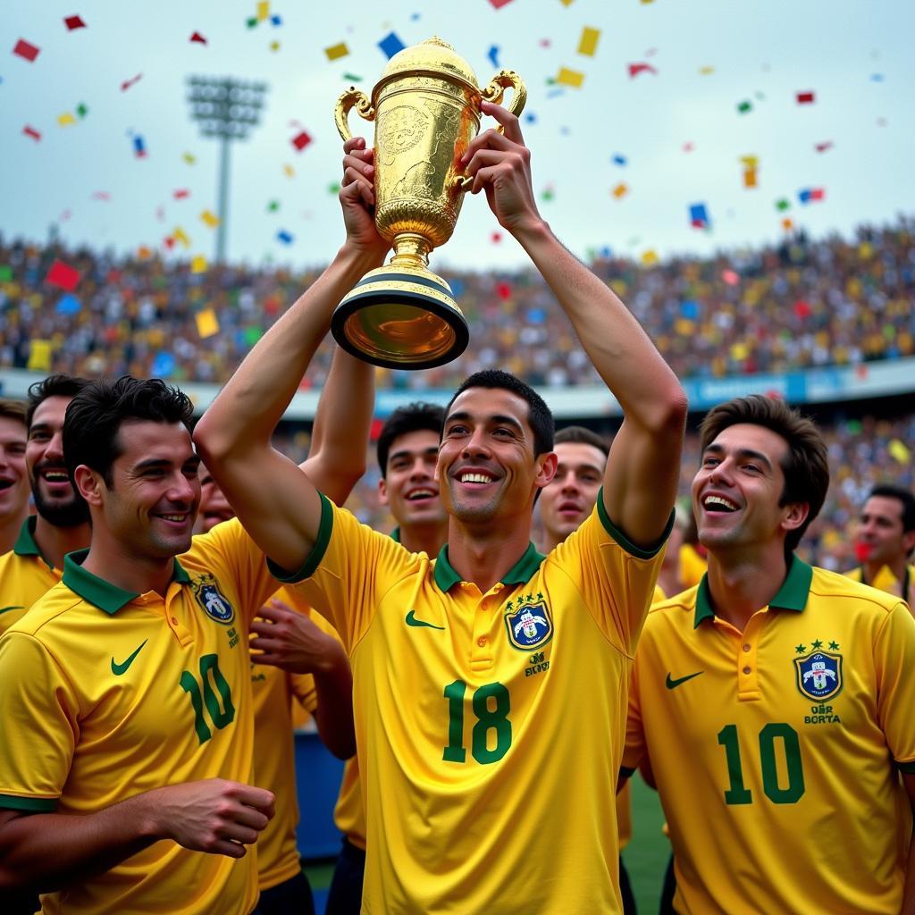 Ronaldo nâng cúp vô địch World Cup 2002