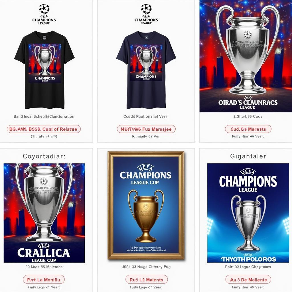 Sử dụng UEFA Champions League Cup PNG trong thiết kế áo thun, poster và banner quảng cáo