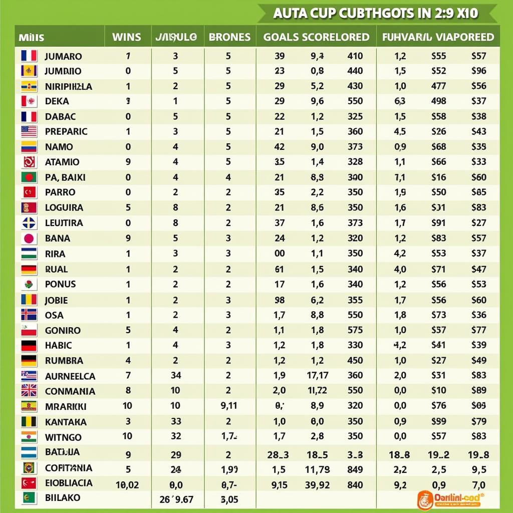 Thống kê chi tiết World Cup 2018