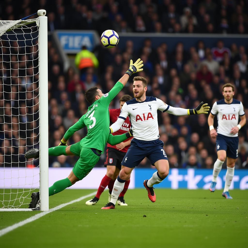 Tottenham Goalkeeper in Action