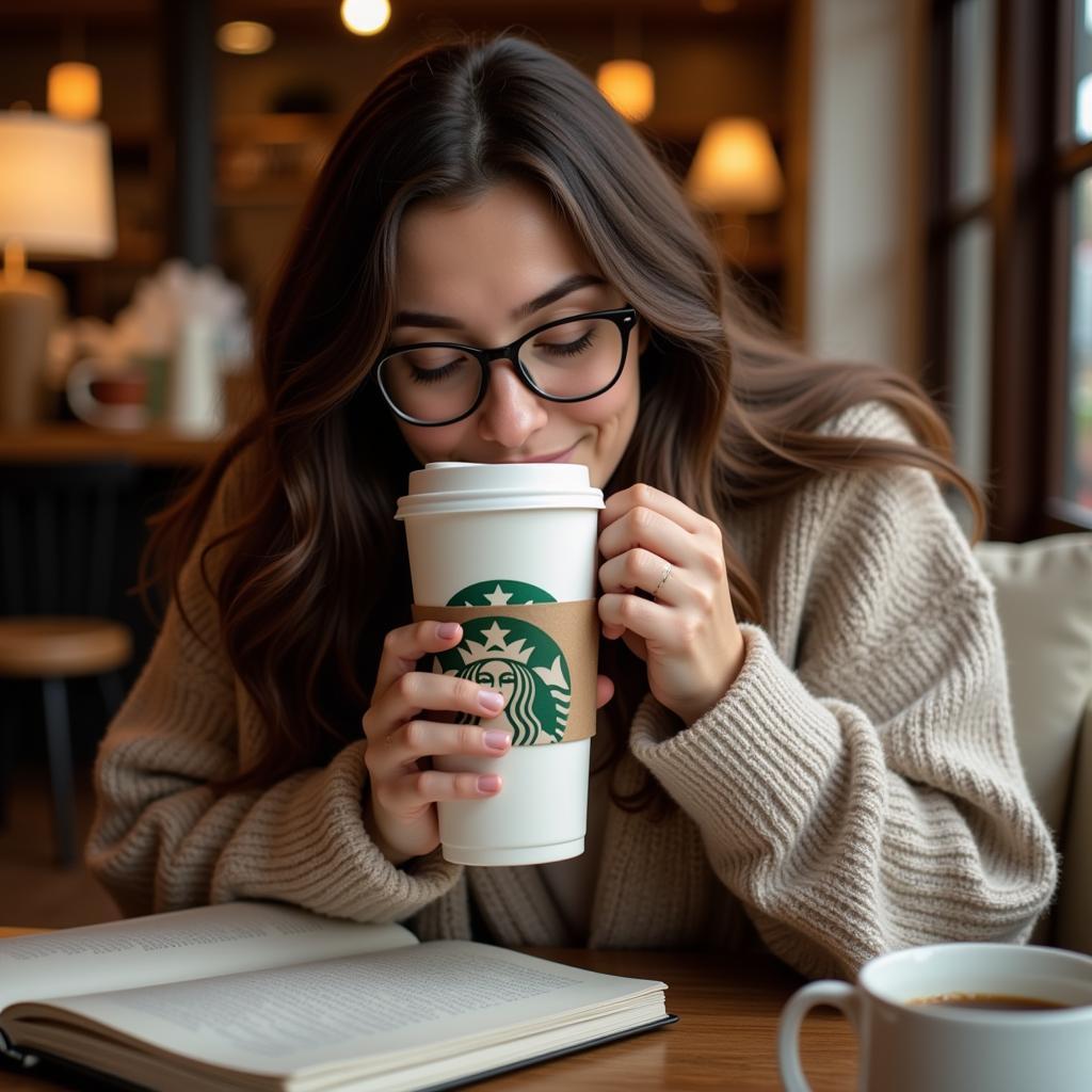 Enjoying Beverages with Starbucks Cups