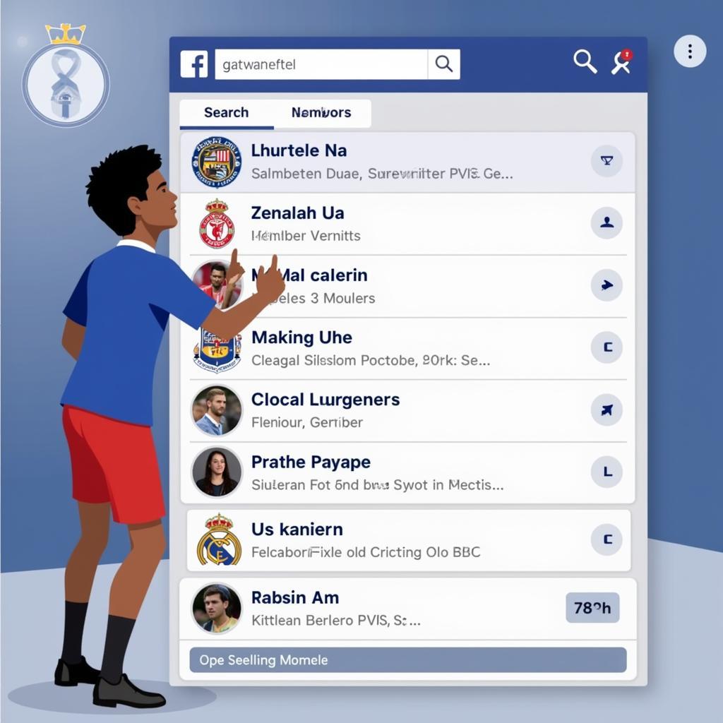 Tìm kiếm CLB đối thơi trên Facebook