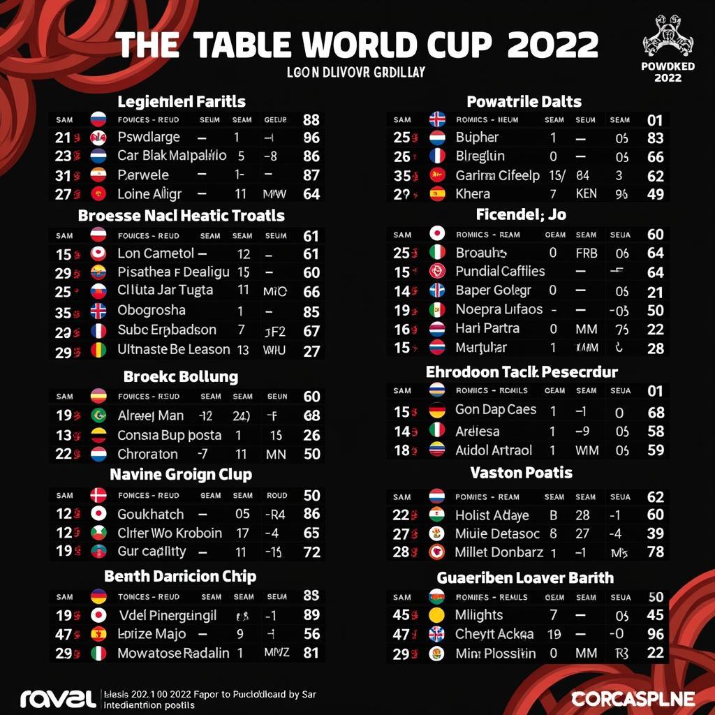 Tổng số trận đấu World Cup 2022 vòng bảng