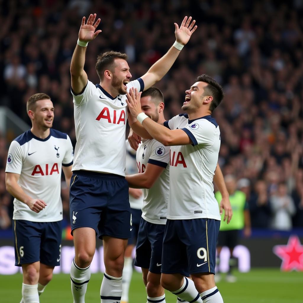 Tottenham ăn mừng chiến thắng tại FA Cup