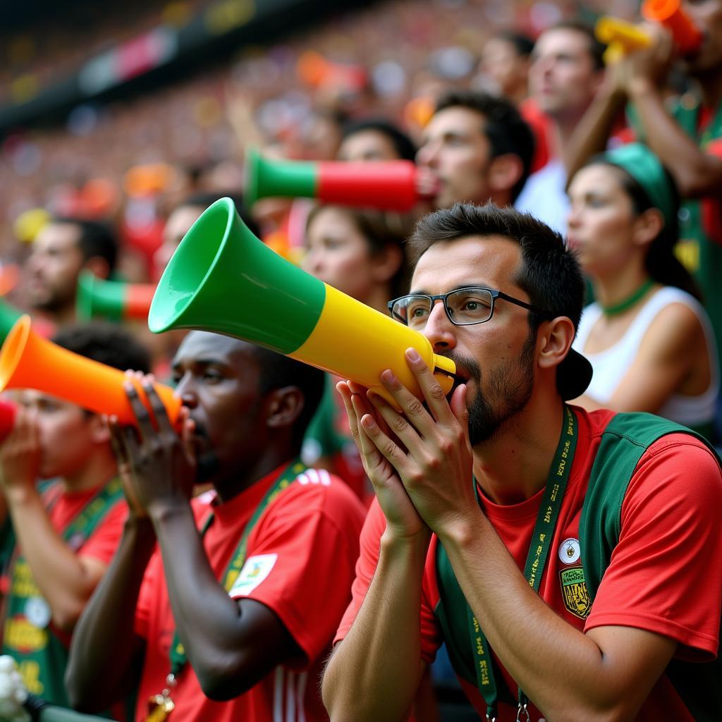 Hình ảnh Cổ động viên thổi Vuvuzela tại World Cup 2010