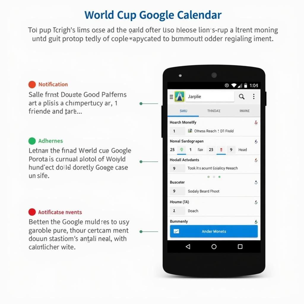 World Cup Google Calendar trên điện thoại