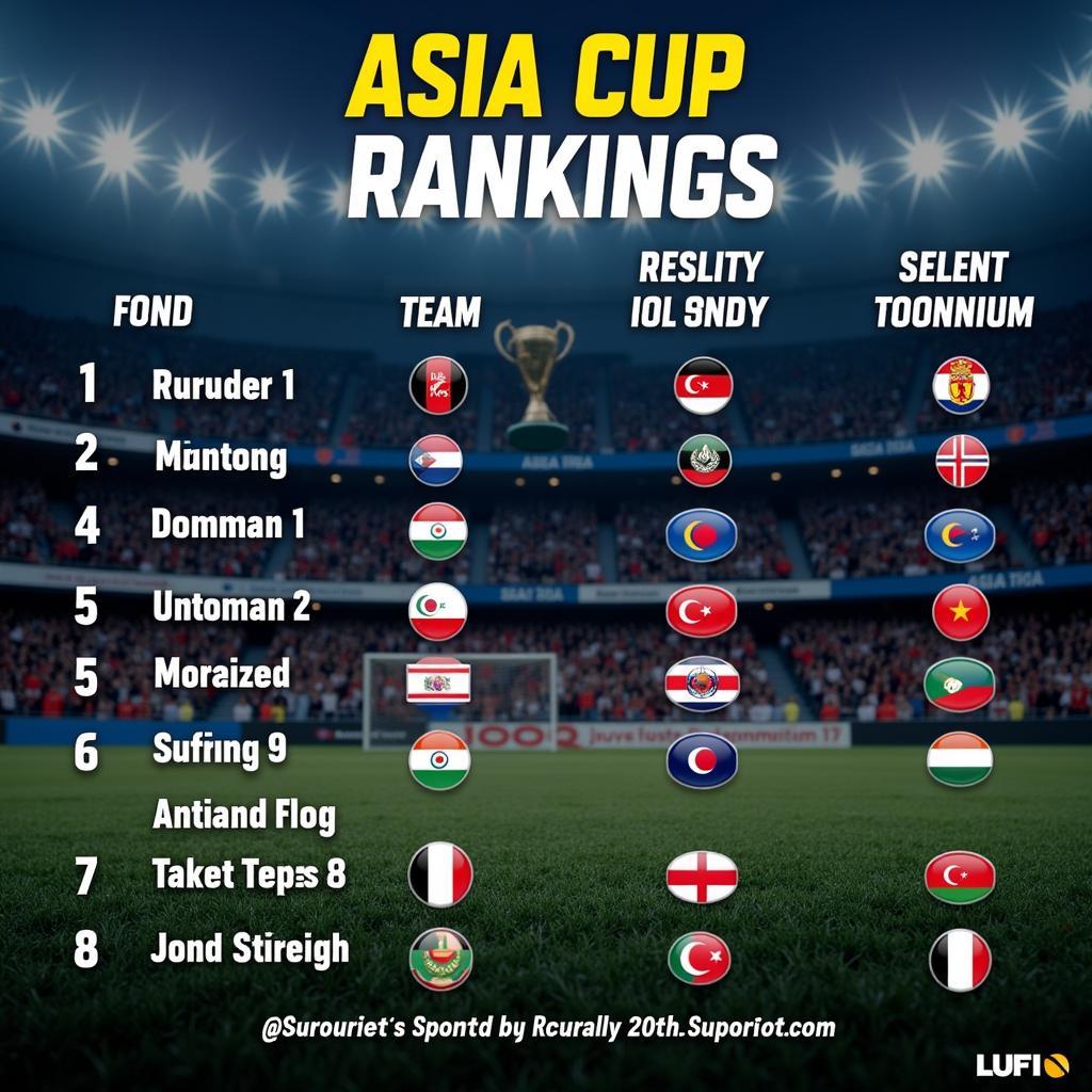 Current Asia Cup Football Rankings