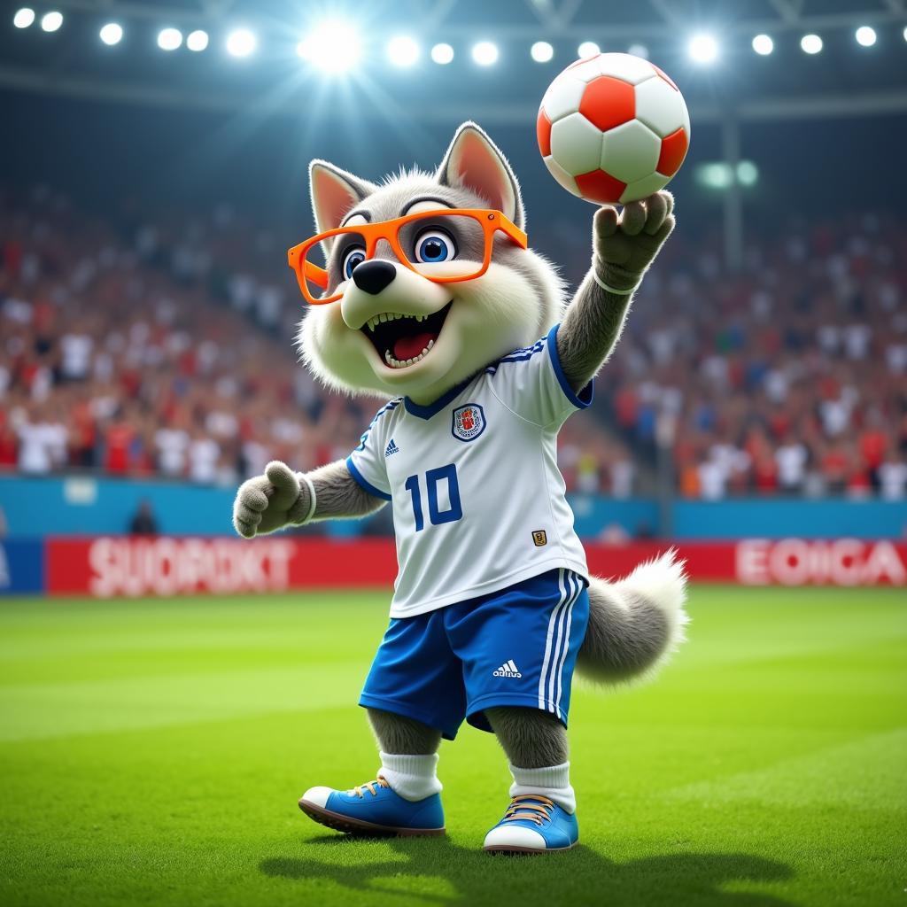 Zabivaka chơi bóng tại World Cup 2018