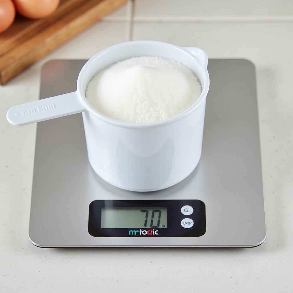 1/3 Cup Sugar in Grams on a Kitchen Scale