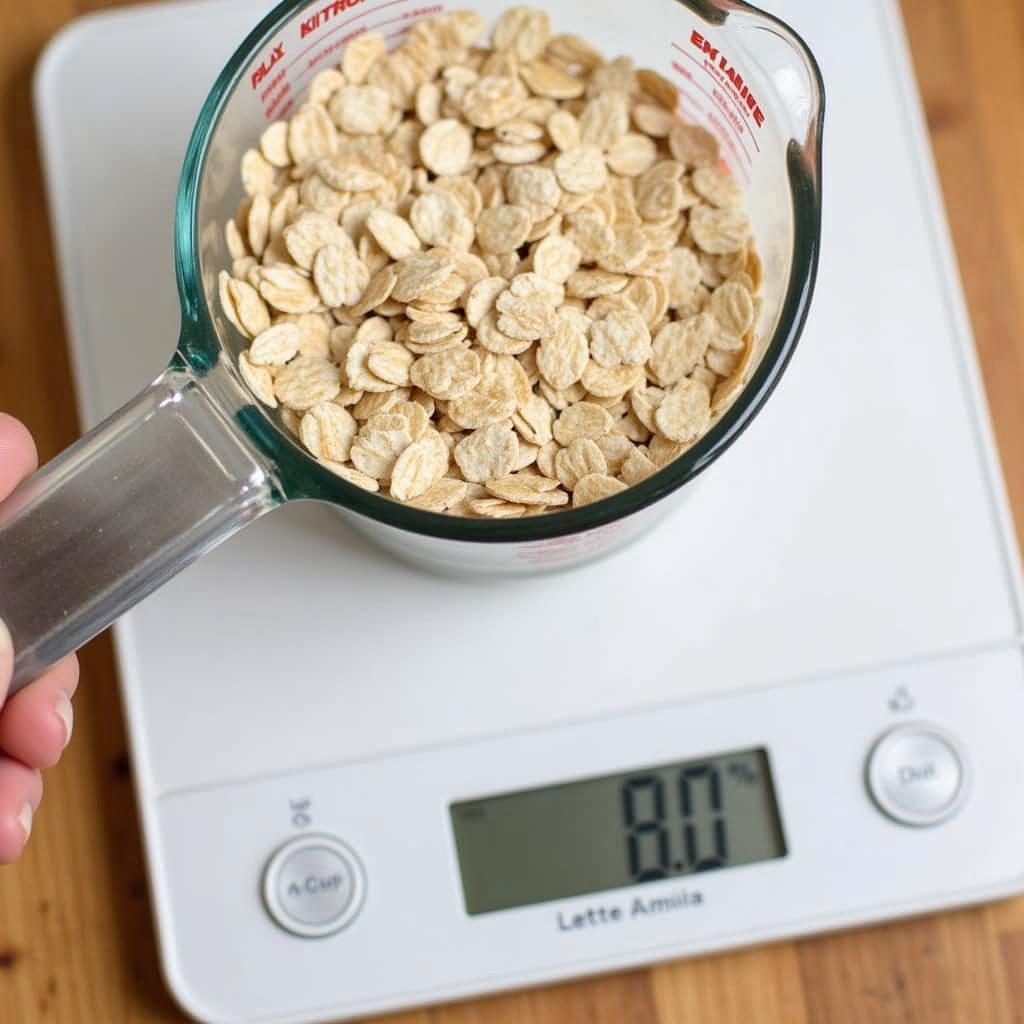 Using a Kitchen Scale to Measure 1 Cup Serving Size in Grams