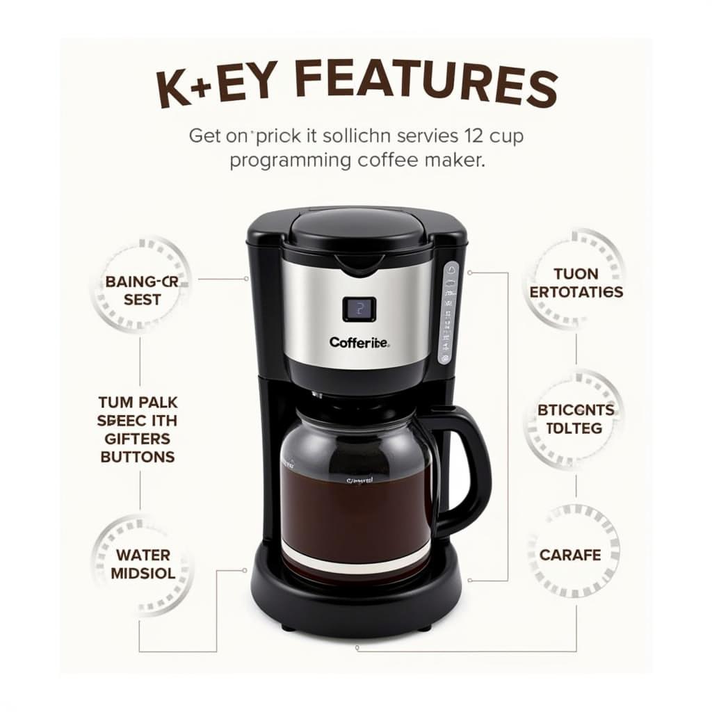 12 Cup Programmable Coffee Maker Features