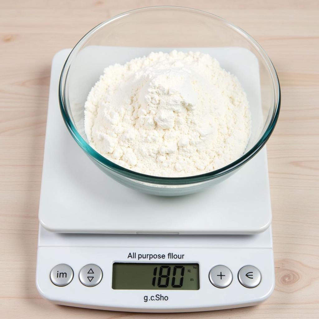 Weighing 3/4 Cup of Flour on a Digital Kitchen Scale