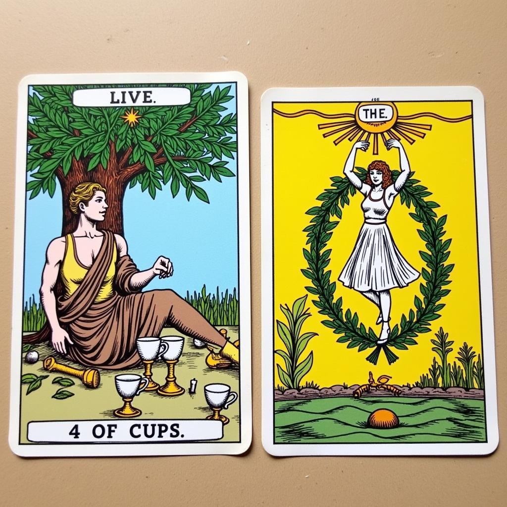 4 of Cups và The World: Sự Kết Hợp Bất Ngờ