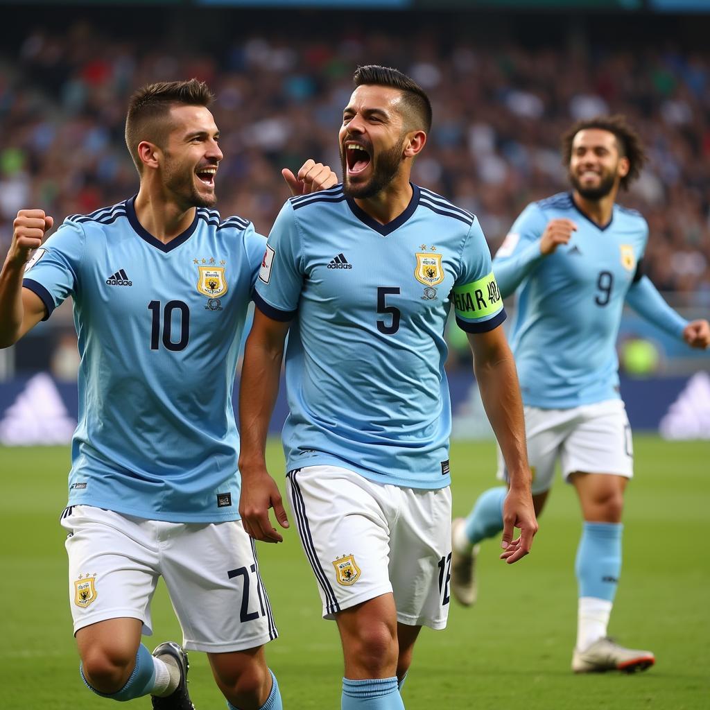 Aguero ăn mừng bàn thắng tại World Cup 2018