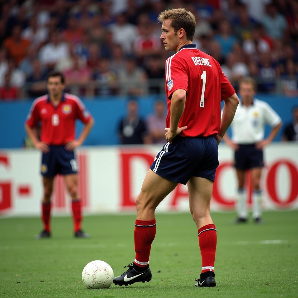 Andreas Brehme thực hiện quả phạt đền quyết định trong trận chung kết World Cup 1990