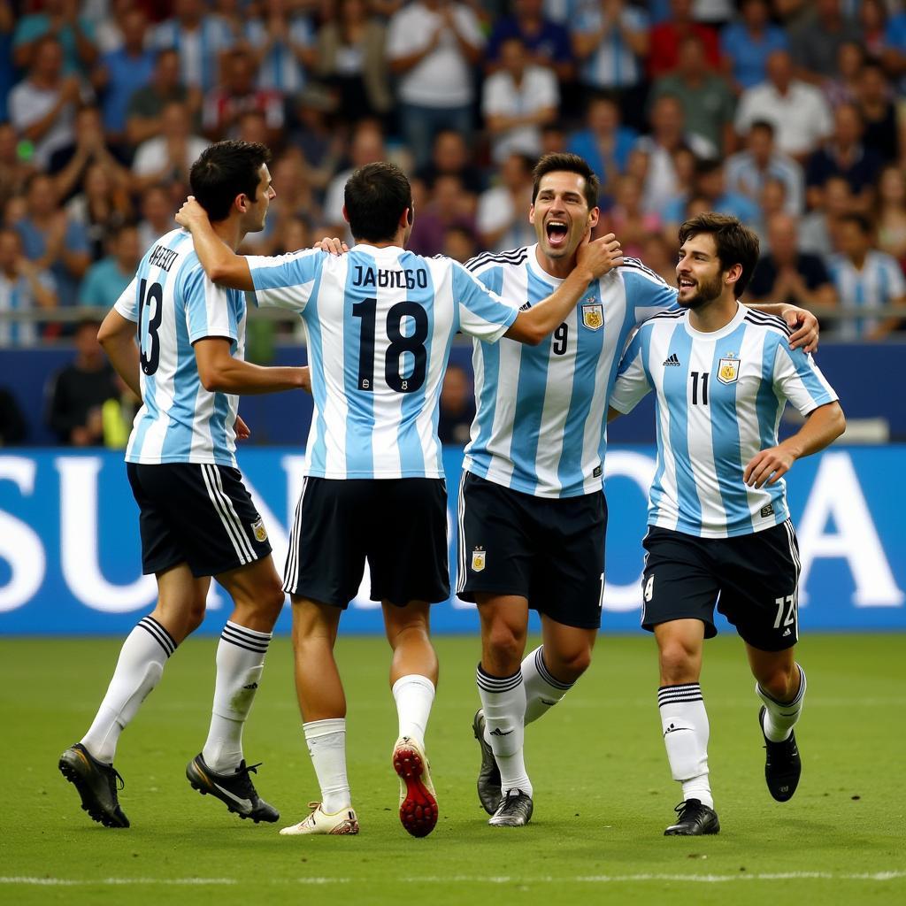 Argentina Celebrating a Goal in 2006