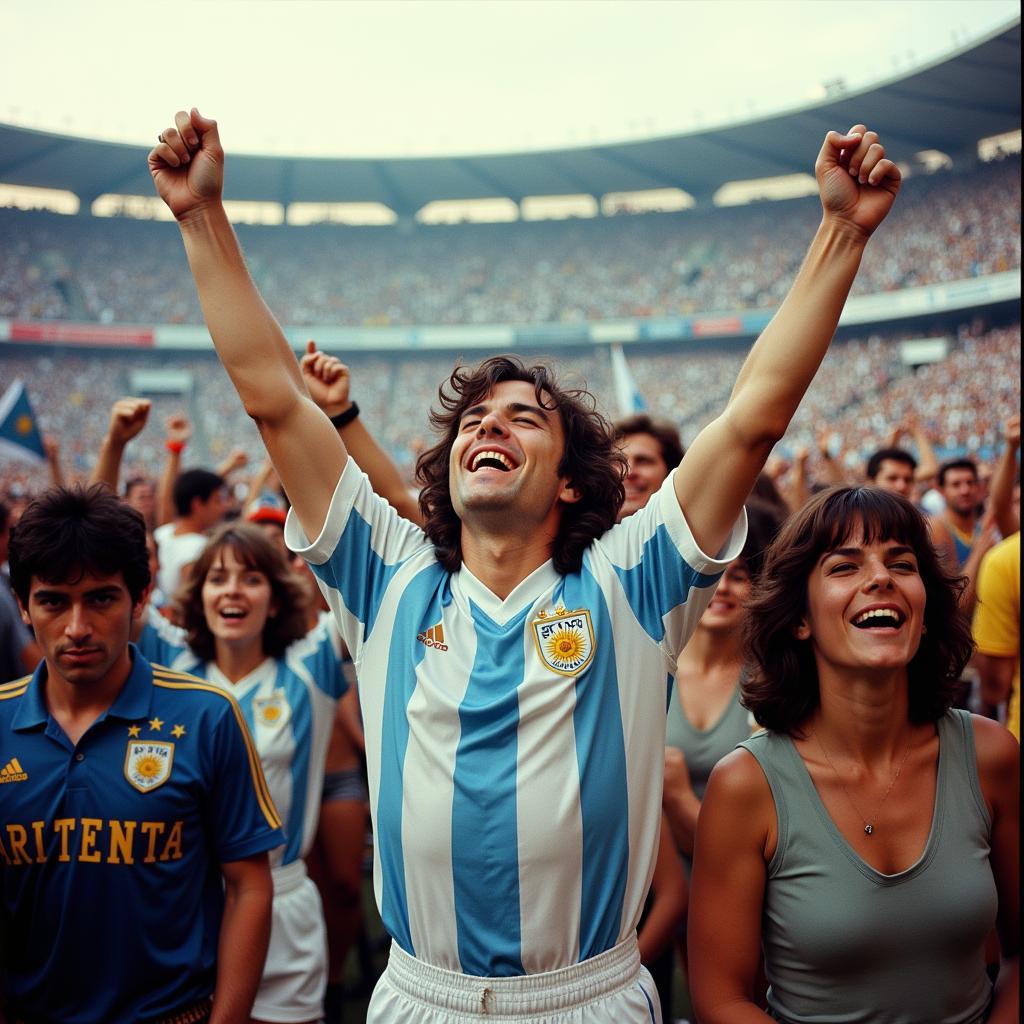 Cổ động viên Argentina ăn mừng chiến thắng World Cup 1978