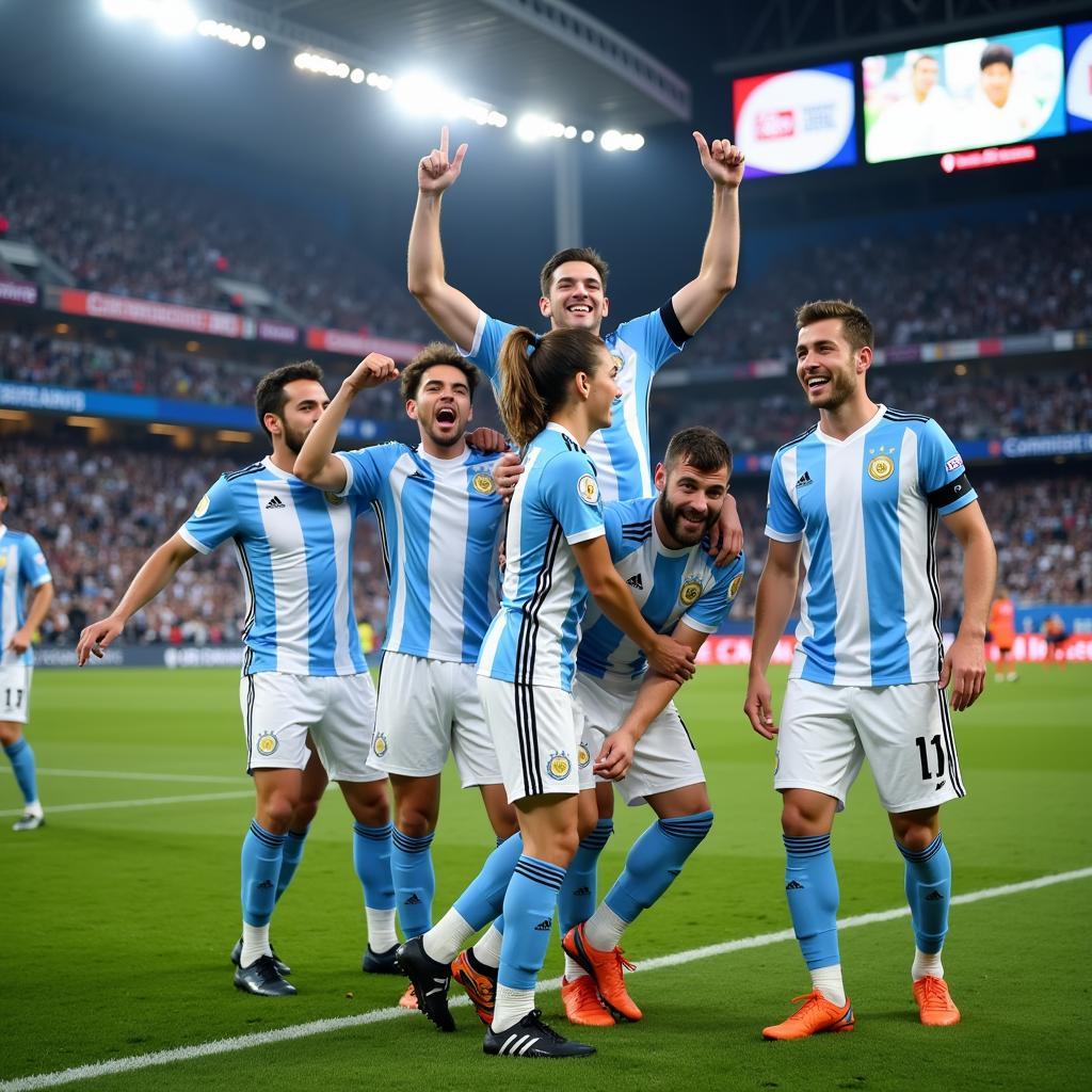 Argentina ăn mừng chiến thắng tại vòng loại World Cup 2022