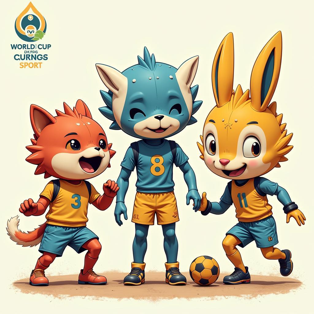 Ba mascot World Cup 2002: Ato, Kaz và Nik