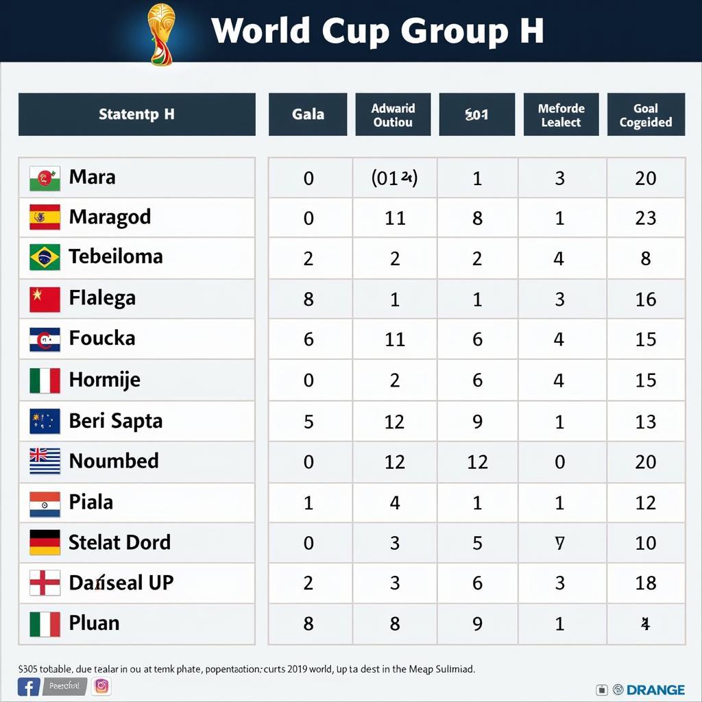 Bảng đấu World Cup Group H