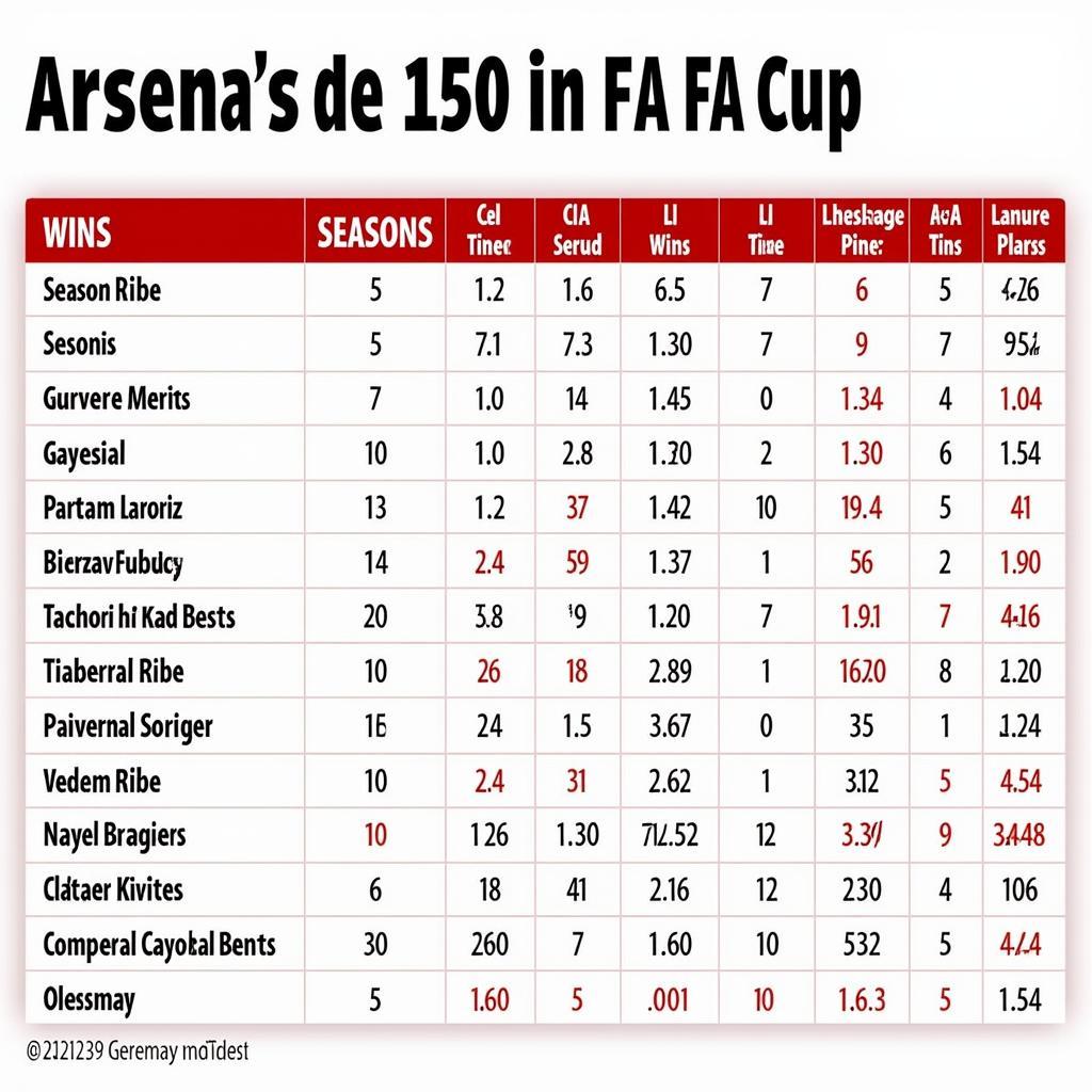 Arsenal FA Cup Standings