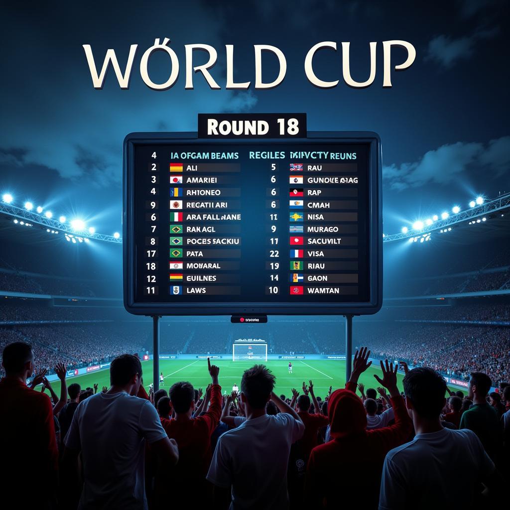 Bảng xếp hạng vòng 18 World Cup căng thẳng