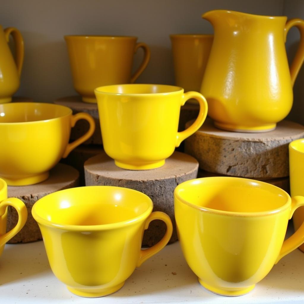 Collection of Yellow Tea Cups