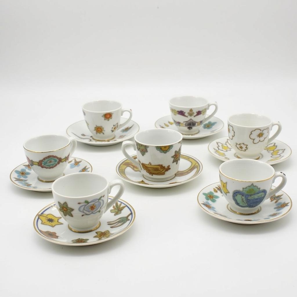 Collection of beautiful cup and saucer sets