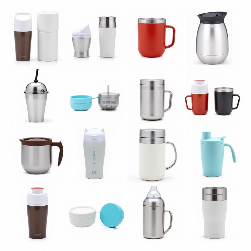 Các loại bình giữ nhiệt vacuum cup với nhiều kiểu dáng và kích thước khác nhau