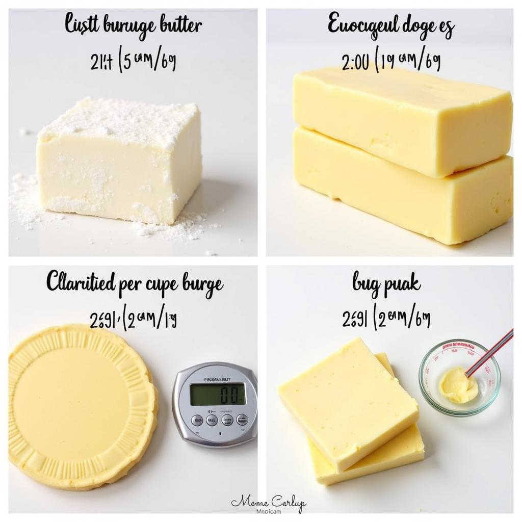 Types of Butter and their Weight