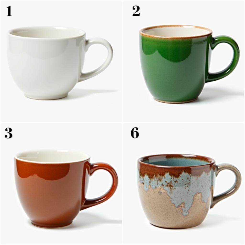 Different styles of espresso cups