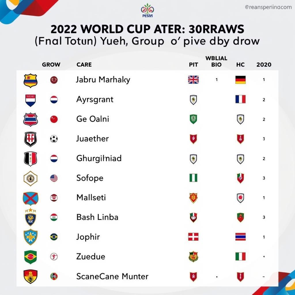 Các nhóm hạt giống World Cup 2022