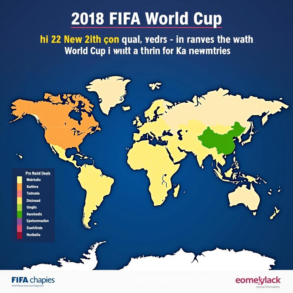 Bản đồ các nước dự World Cup 2018