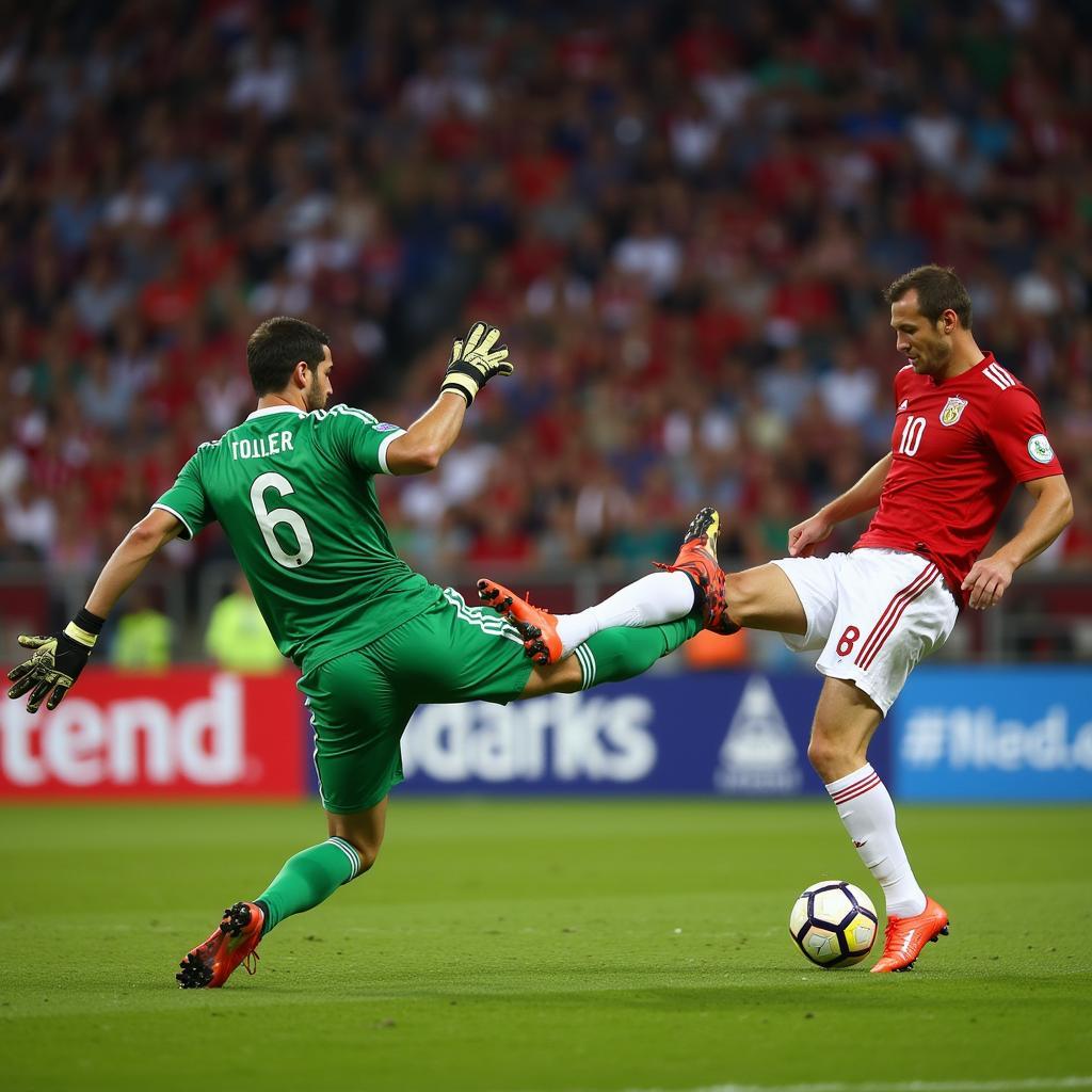 Casillas cản phá cú sút của Robben