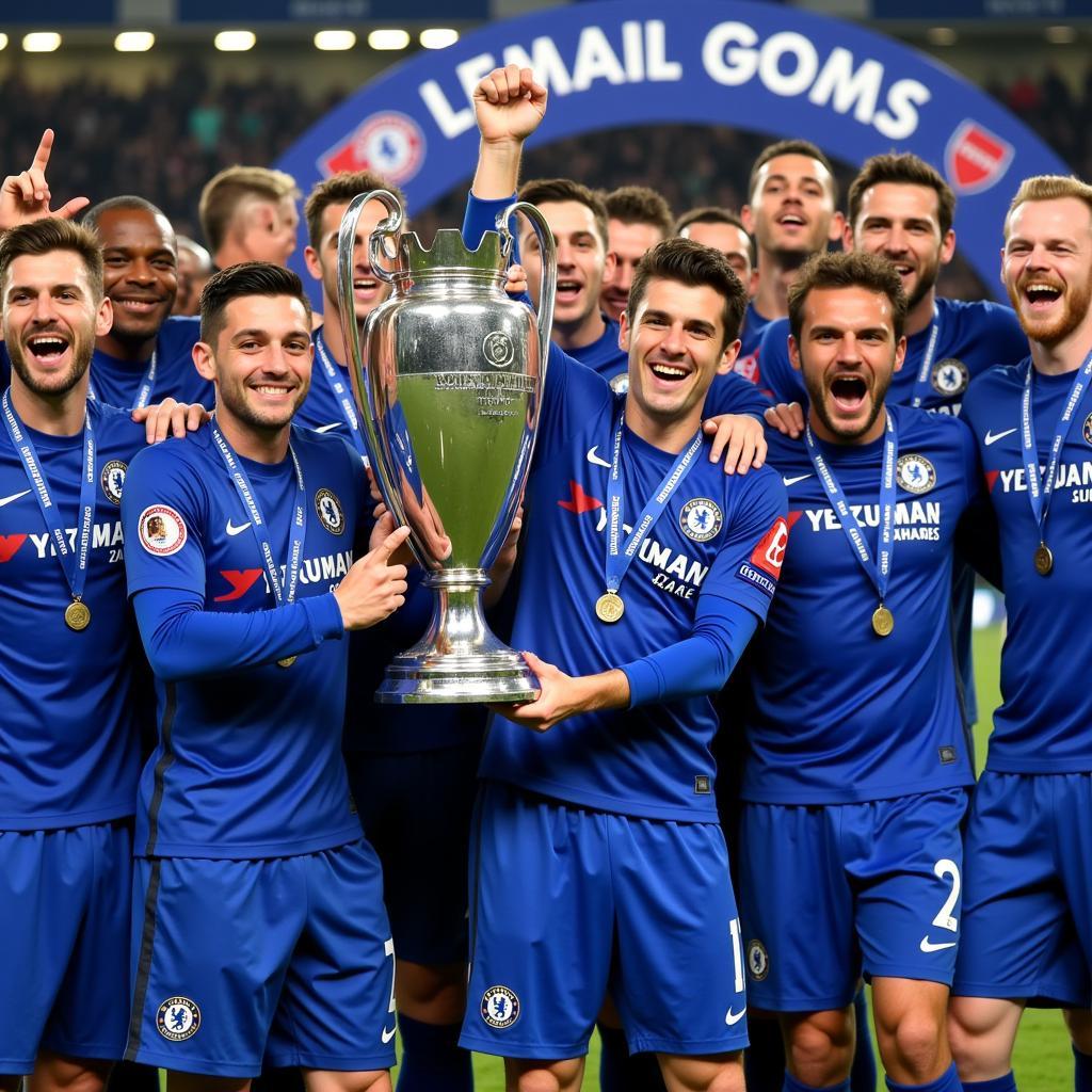 Cầu thủ Chelsea ăn mừng vô địch